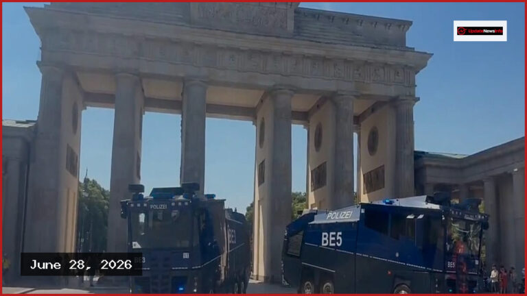 Berlin Police Use Water Cannons to Provide Heatwave Relief