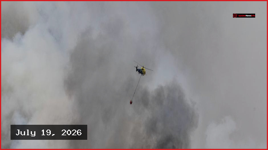 Emergency Crews Battle Massive Wildfire North of Madrid