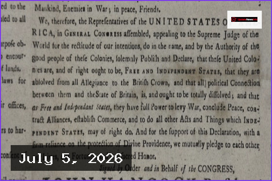 Rare 1776 Declaration of Independence Copy Found in London